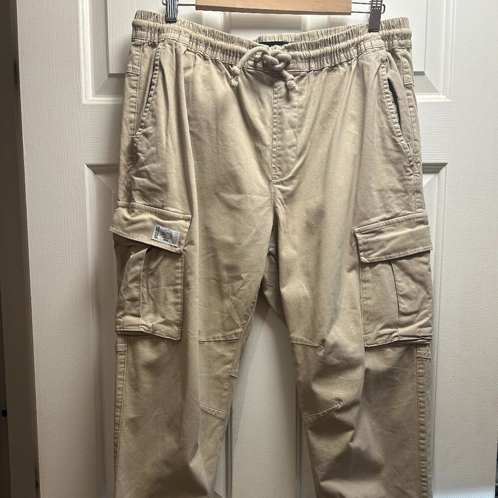 Zara Men's Beige Tan Cargo Jogger Pants,  Size L